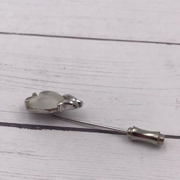 Whiting & Davis Frosted Tulip Stickpin Silver - Picture 5 of 14